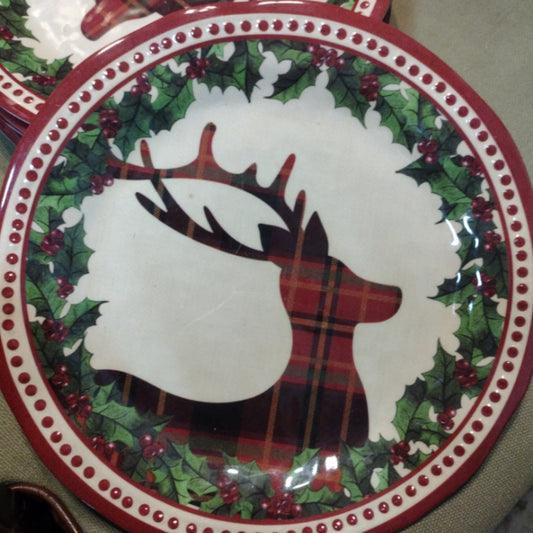 Reindeer Melamine Dinner Plate