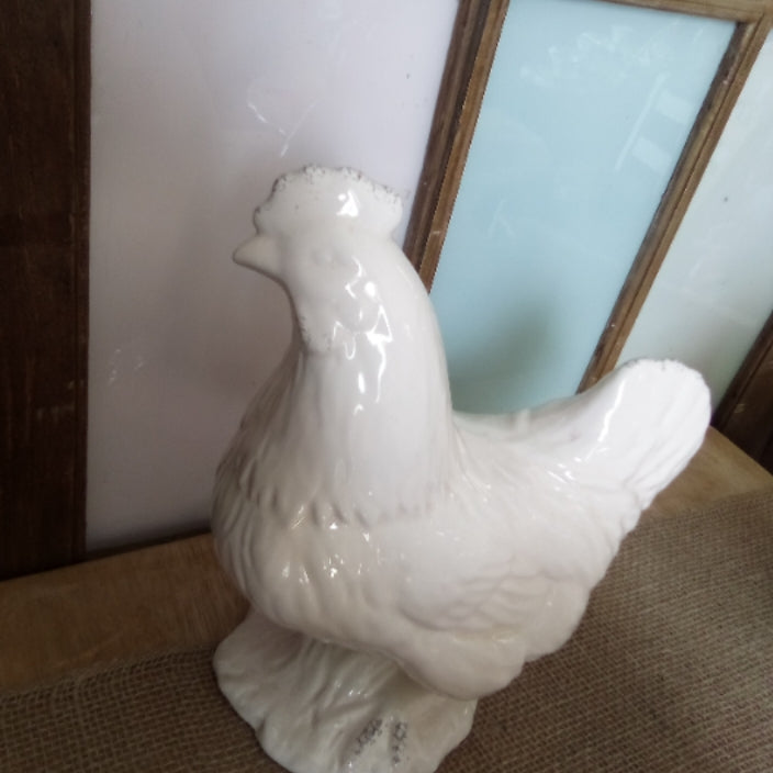 White Glass Hen