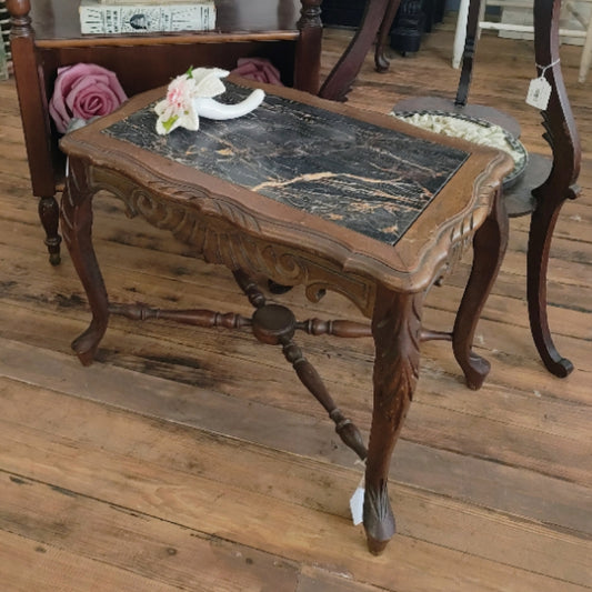 Marble Inlay Side Table