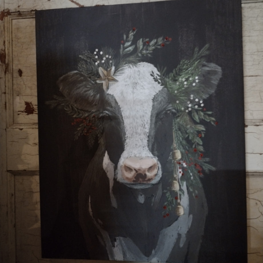 Christmas Cow Canvas