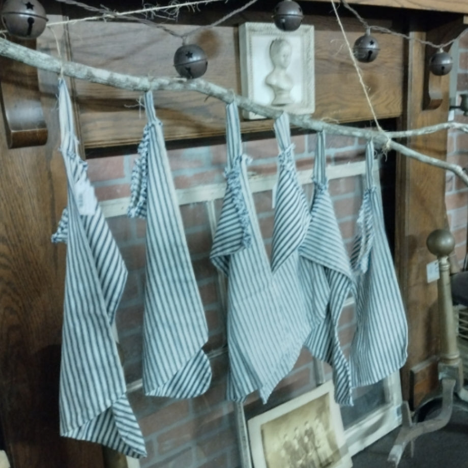 Blue Ticking Stripe Stockings