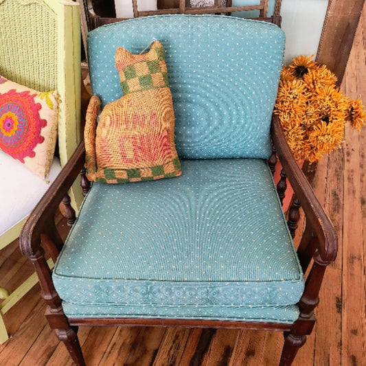 Antique MCM Teal Chair