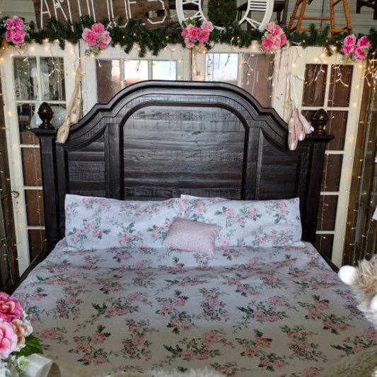 Dark Wood King Size Bed