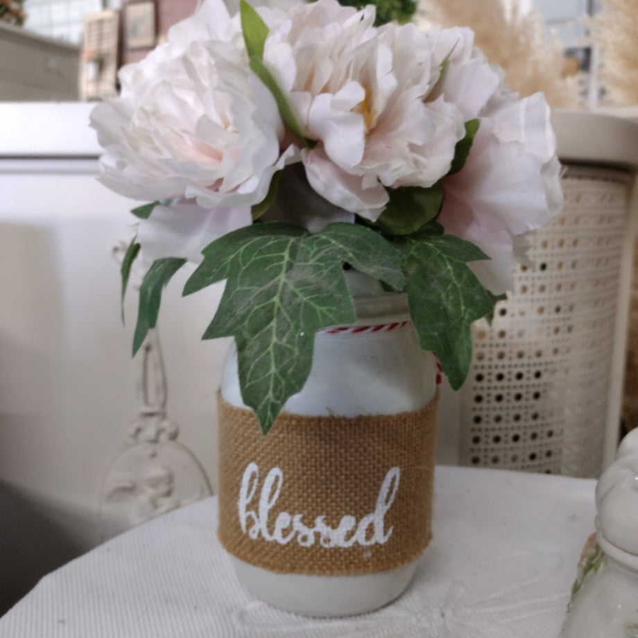 Blessed Mason Jar Floral