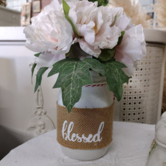 Blessed Mason Jar Floral