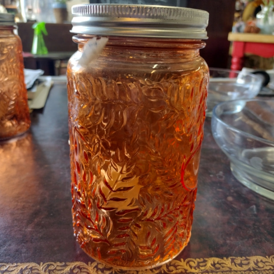 Fall Glass Jar w/ Lid