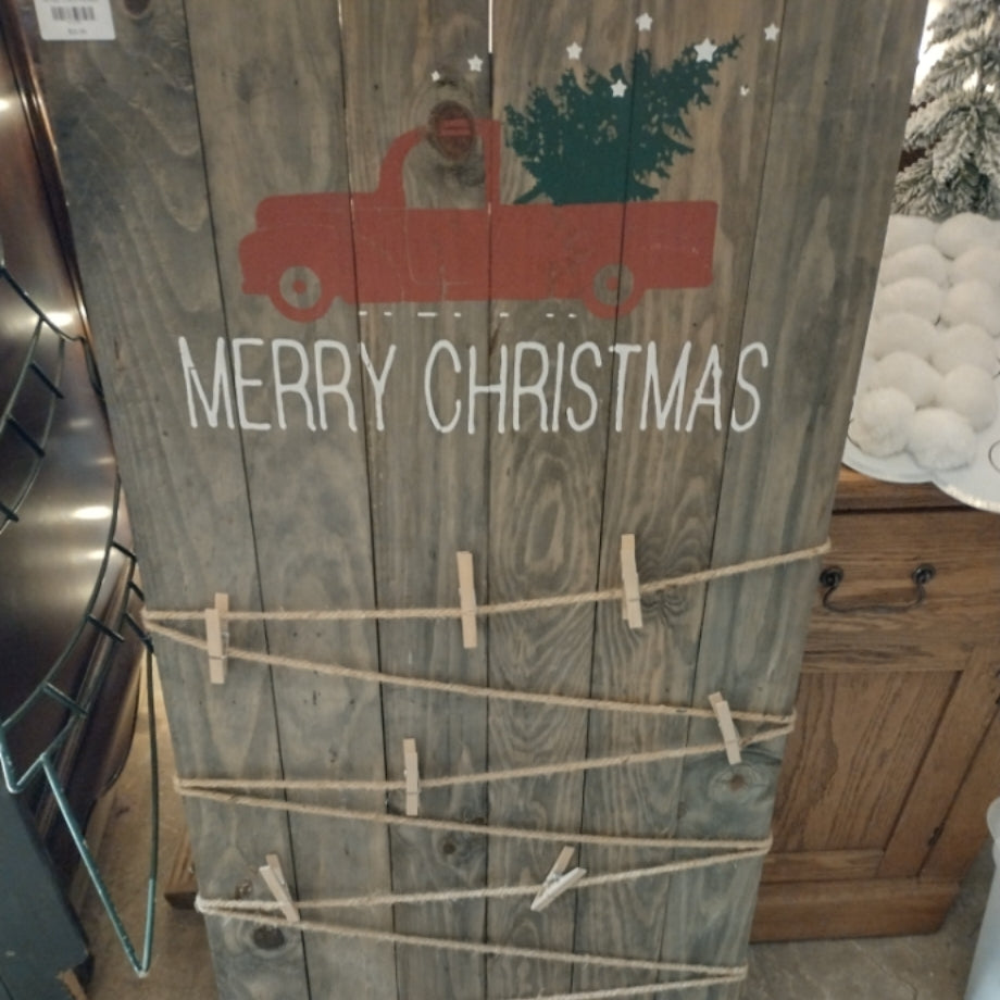 Wood Christmas Card Holder